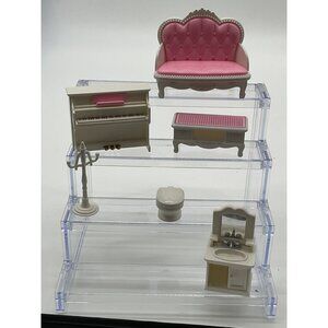 Vintage Miniature Dollhouse Furniture Set Sofa Piano Vanity Accessories